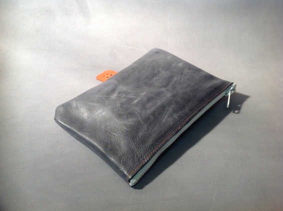 Grey Leather Pouch